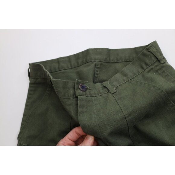 Vtg 60s Sweet Orr Mens 30x32 Distressed Union Made Military Utility Pants Green - Picture 10 of 16